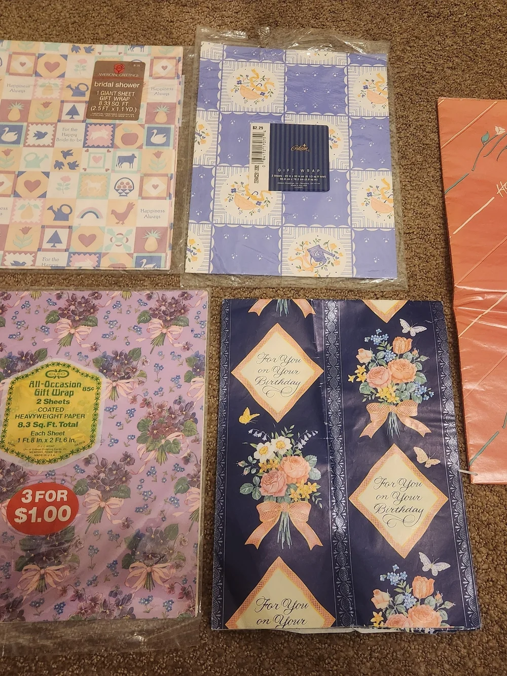 Vintage wrapping paper (Entire lot of 27 different papers) 1960's and 1970's